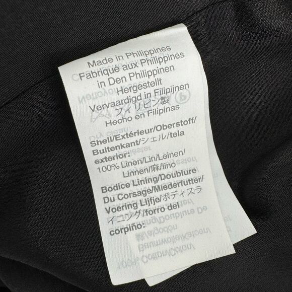 J.Crew J. Crew Lace-up Front‎ Structured Linen Mini Dress Black Size 14 - Picture 5 of 8